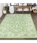 Tela Bohemian Textured Weave Floral Cream/Green 4 ft. x 6 ft. Indoor/Outdoor Area Rug