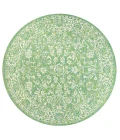 Tela Bohemian Textured Weave Floral Cream/Green 5' Round Indoor/Outdoor Area Rug