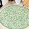 Jonathany Santa Monica SMB100F Cream/Green Area Rug 5 ft. 3 in. X 5 ft. 3 in. Round