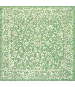 Jonathany Santa Monica SMB100F Cream/Green Area Rug 5 ft. 3 in. X 5 ft. 3 in. Square