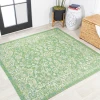 Jonathany Santa Monica SMB100F Cream/Green Area Rug 5 ft. 3 in. X 5 ft. 3 in. Square