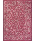 Tela Bohemian Textured Weave Floral Fuchsia/Light Gray 4 ft. x 6 ft. Indoor/Outdoor Area Rug
