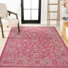 Jonathany Santa Monica SMB100G Fuchsia/Light Gray Area Rug 3 ft. 11 in. X 6 ft. Rectangle