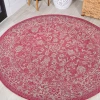 Jonathany Santa Monica SMB100G Fuchsia/Light Gray Area Rug 5 ft. 3 in. X 5 ft. 3 in. Round