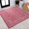 Jonathany Santa Monica SMB100G Fuchsia/Light Gray Area Rug 5 ft. 3 in. X 5 ft. 3 in. Square