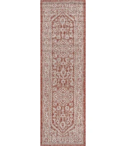 Jonathany Santa Monica SMB101A Red/Taupe Area Rug 2 ft. 2 in. X 8 ft. Runner