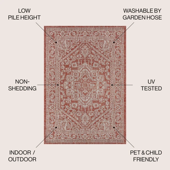 Jonathan Y SANTA MONICA Red SMB101A 10ft. X 14ft. Rect. Rug