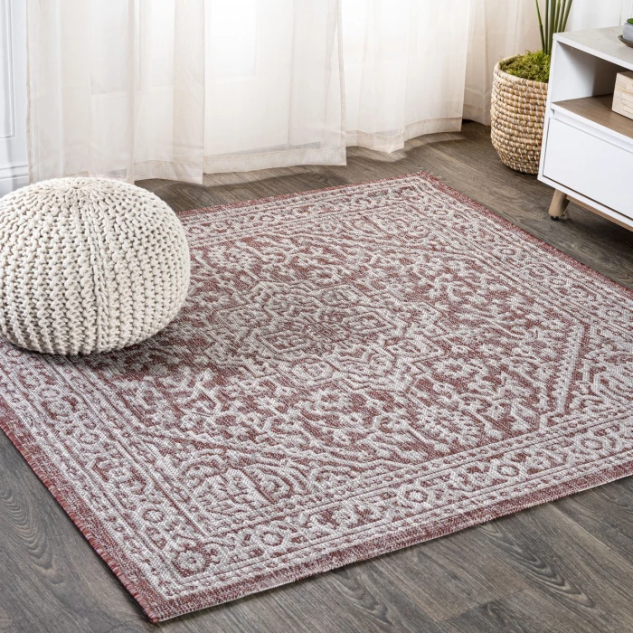 Jonathan Y SANTA MONICA Red SMB101A 6ft.7in. Square Rug