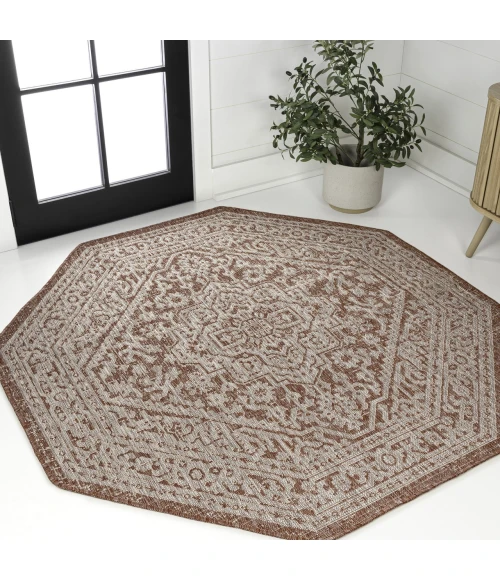 Jonathan Y SANTA MONICA Red SMB101A 5ft.-3in. Octagon Rug
