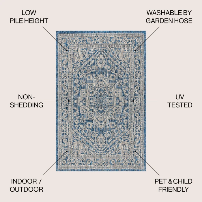 Jonathan Y SANTA MONICA Blue SMB101B 6ft. X 9ft. Rect. Rug