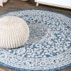 Jonathany Santa Monica SMB101B Navy/Gray Area Rug 5 ft. 3 in. X 5 ft. 3 in. Round