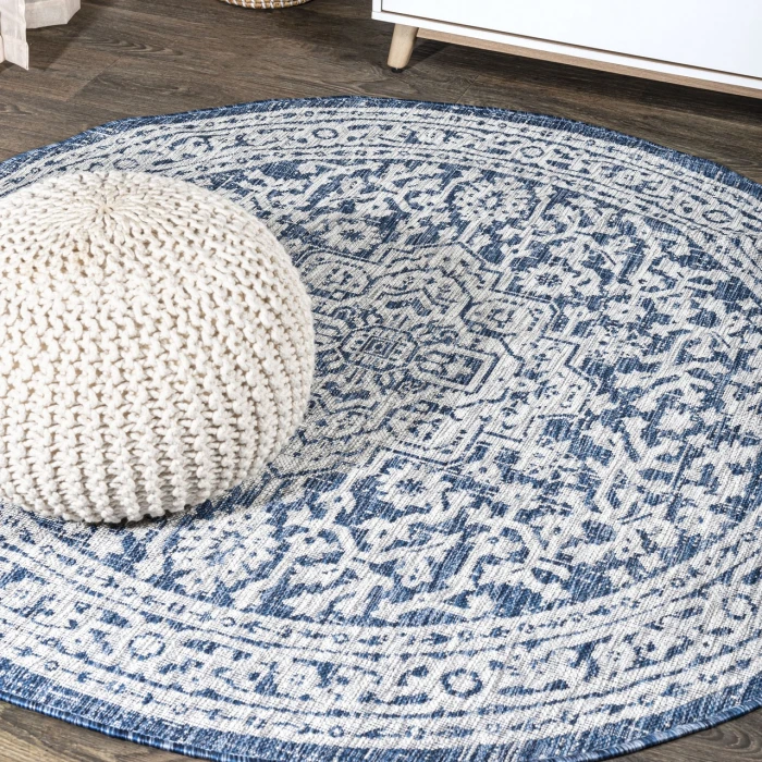 Jonathan Y SANTA MONICA Blue SMB101B 9ft. Round Rug