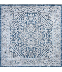 Jonathany Santa Monica SMB101B Navy/Gray Area Rug 5 ft. 3 in. X 5 ft. 3 in. Square