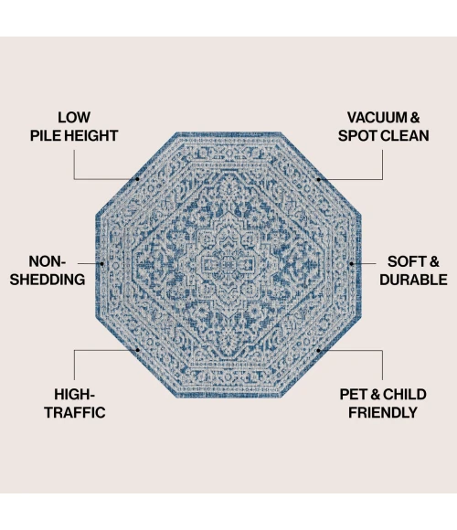 Jonathan Y SANTA MONICA Blue SMB101B 5ft.-3in. Octagon Rug