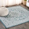 Jonathany Santa Monica SMB101C Teal Blue/Gray Area Rug 5 ft. 3 in. X 5 ft. 3 in. Square