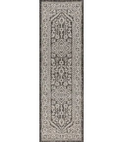 Jonathany Santa Monica SMB101D Gray/Black Area Rug 2 ft. 2 in. X 10 ft. Runner