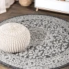 Jonathany Santa Monica SMB101D Gray/Black Area Rug 5 ft. 3 in. X 5 ft. 3 in. Round
