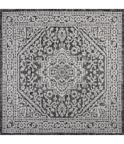 Jonathany Santa Monica SMB101D Gray/Black Area Rug 5 ft. 3 in. X 5 ft. 3 in. Square