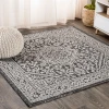 Jonathany Santa Monica SMB101D Gray/Black Area Rug 5 ft. 3 in. X 5 ft. 3 in. Square