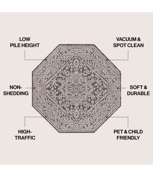 Jonathan Y SANTA MONICA Gray SMB101D 5ft.-3in. Octagon Rug