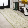 Jonathany Santa Monica SMB101E Green/Cream Area Rug 2 ft. 2 in. X 10 ft. Runner