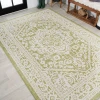 Jonathany Santa Monica SMB101E Green/Cream Area Rug 3 ft. 11 in. X 6 ft. Rectangle