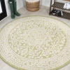 Jonathany Santa Monica SMB101E Green/Cream Area Rug 5 ft. 3 in. X 5 ft. 3 in. Round