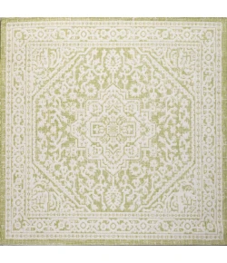 Jonathany Santa Monica SMB101E Green/Cream Area Rug 5 ft. 3 in. X 5 ft. 3 in. Square