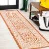 Jonathany Santa Monica SMB101F Orange/Cream Area Rug 2 ft. 2 in. X 10 ft. Runner