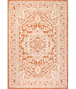Jonathany Santa Monica SMB101F Orange/Cream Area Rug 3 ft. 11 in. X 6 ft. Rectangle