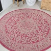 Jonathany Santa Monica SMB101G Fuchsia/Light Gray Area Rug 5 ft. 3 in. X 5 ft. 3 in. Round