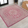 Jonathany Santa Monica SMB101G Fuchsia/Light Gray Area Rug 5 ft. 3 in. X 5 ft. 3 in. Square