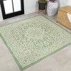Jonathany Santa Monica SMB101H Cream/Green Area Rug 5 ft. 3 in. X 5 ft. 3 in. Square