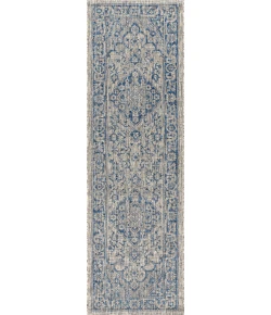 Jonathany Santa Monica SMB102B Gray/Navy Area Rug 2 ft. 2 in. X 10 ft. Runner