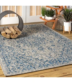 Jonathany Santa Monica SMB102B Gray/Navy Area Rug 3 ft. 1 in. X 5 ft. Rectangle
