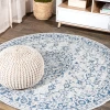 Jonathany Santa Monica SMB102B Gray/Navy Area Rug 5 ft. 3 in. X 5 ft. 3 in. Round