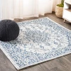 Jonathany Santa Monica SMB102B Gray/Navy Area Rug 5 ft. 3 in. X 5 ft. 3 in. Square