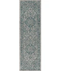 Rozetta Boho Medallion Textured Weave Gray/Teal 2 ft. x 8 ft. Indoor/Outdoor Runner Rug
