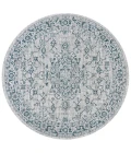 Rozetta Boho Medallion Textured Weave Gray/Teal 5' Round Indoor/Outdoor Area Rug