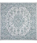 Rozetta Boho Medallion Textured Weave Gray/Teal 5' Square Indoor/Outdoor Area Rug