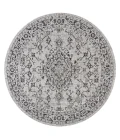 Rozetta Boho Medallion Textured Weave Gray/Black 5' Round Indoor/Outdoor Area Rug