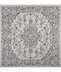 Rozetta Boho Medallion Textured Weave Gray/Black 5' Square Indoor/Outdoor Area Rug