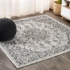 Jonathany Santa Monica SMB102D Gray/Black Area Rug 5 ft. 3 in. X 5 ft. 3 in. Square