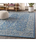 Palazzo Vine and Border Textured Weave Navy/Gray 8 ft. x 10 ft. Indoor/Outdoor Area Rug
