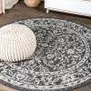Jonathany Santa Monica SMB103C Black/Gray Area Rug 5 ft. 3 in. X 5 ft. 3 in. Round