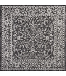 Jonathany Santa Monica SMB103C Black/Gray Area Rug 5 ft. 3 in. X 5 ft. 3 in. Square