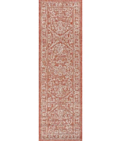 Jonathany Santa Monica SMB104A Red/Taupe Area Rug 2 ft. 2 in. X 10 ft. Runner