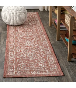 Jonathany Santa Monica SMB104A Red/Taupe Area Rug 2 ft. 2 in. X 10 ft. Runner