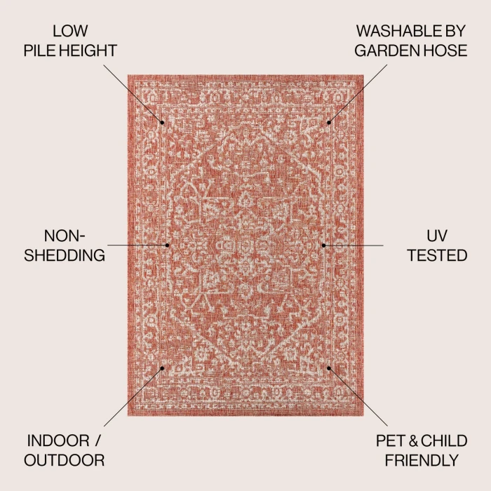 Jonathan Y SANTA MONICA Red SMB104A 6ft. X 9ft. Rect. Rug