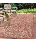 Malta Bohemian Medallion Textured Weave Red/Taupe 8 ft. x 10 ft. Indoor/Outdoor Area Rug